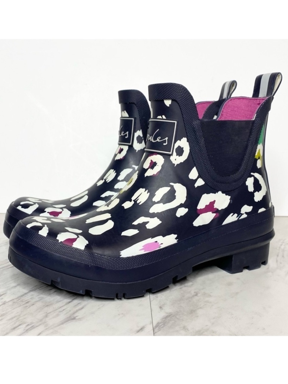 Joules Leopard Ankle Rain Boot